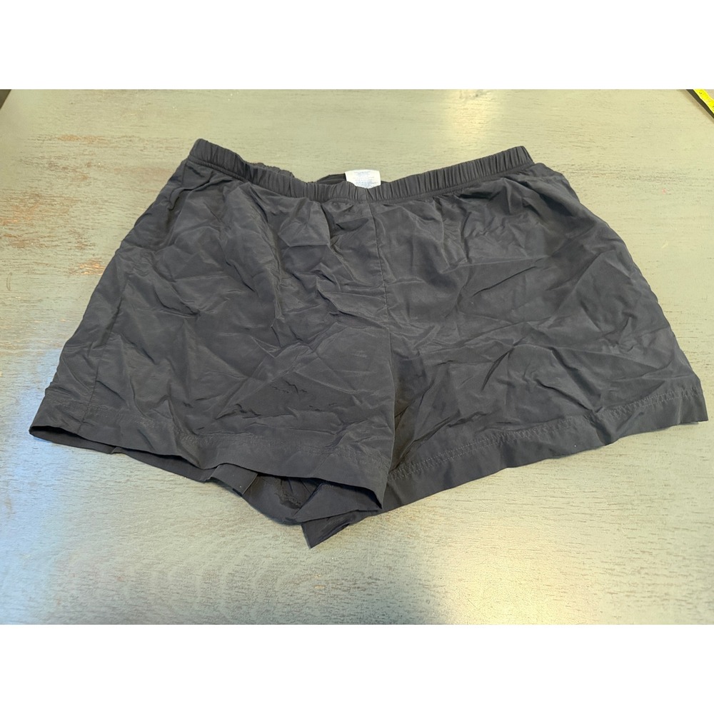 Lands End Women Black Board Shorts Swim Trunks Mesh Liner Size 10 Athletic